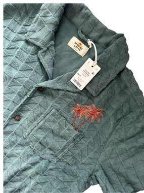 NWT Marine Layer Towel Terry Resort Shirt North Atlantic Green Size Marge